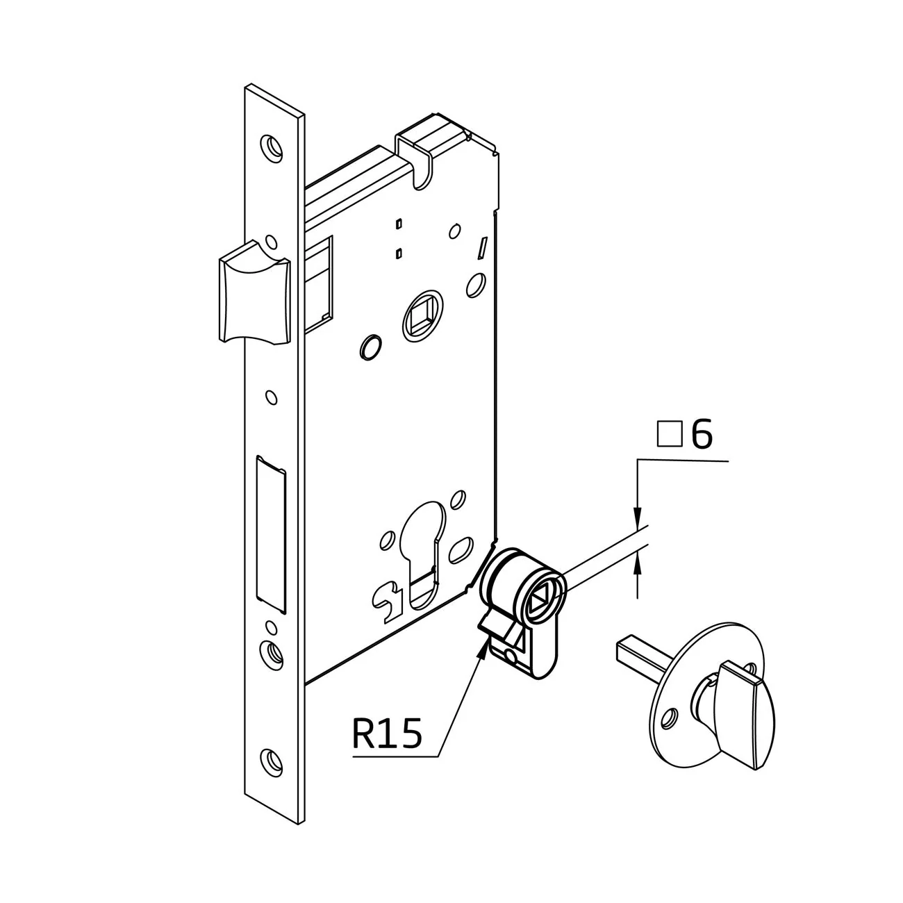 Adaptador bricomatado de cilindro europerfil para condena de 6mm - Image 4