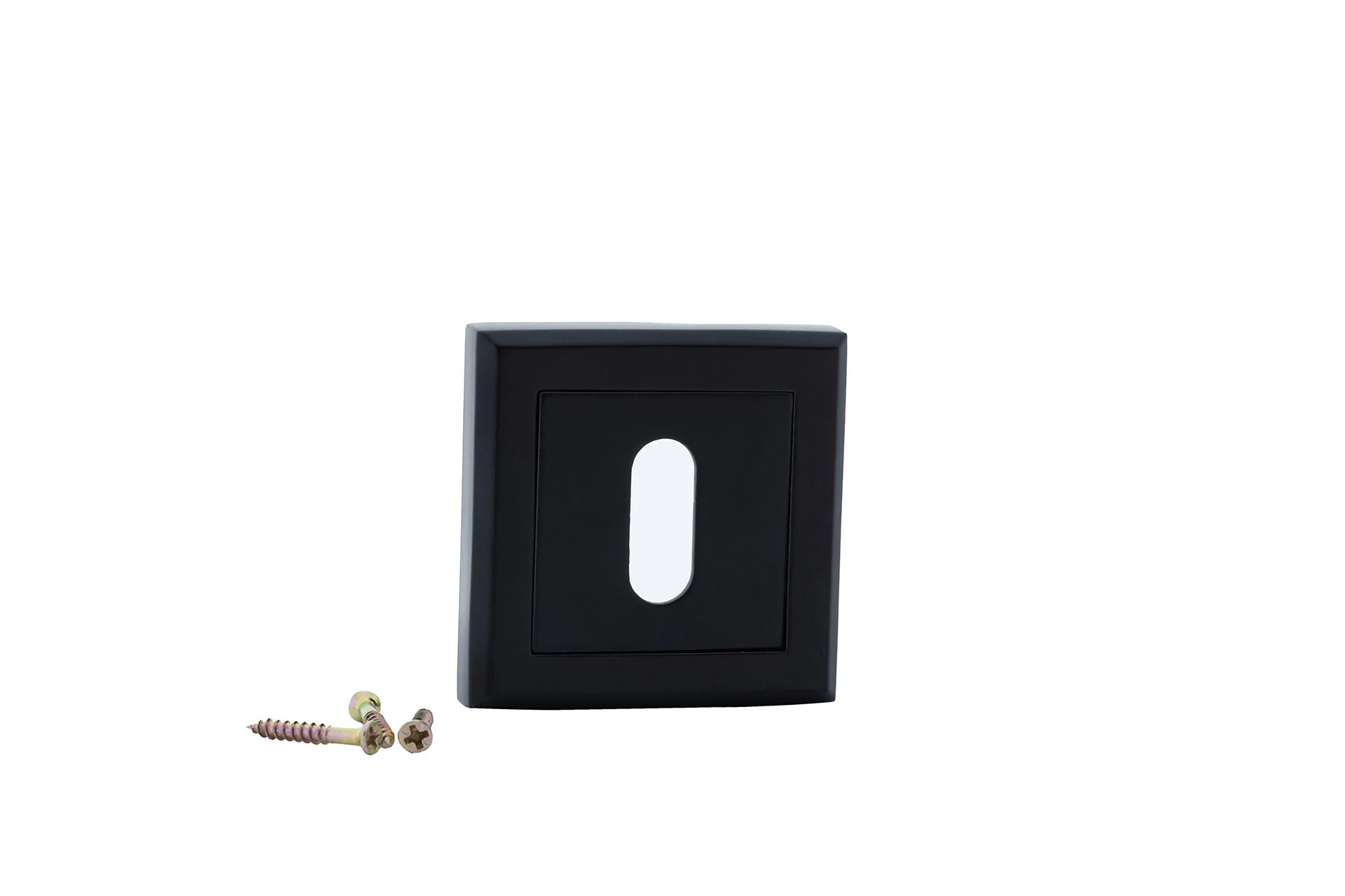 Bocallave de pera de roseta cuadrada acabado negro para puertas - Image 3