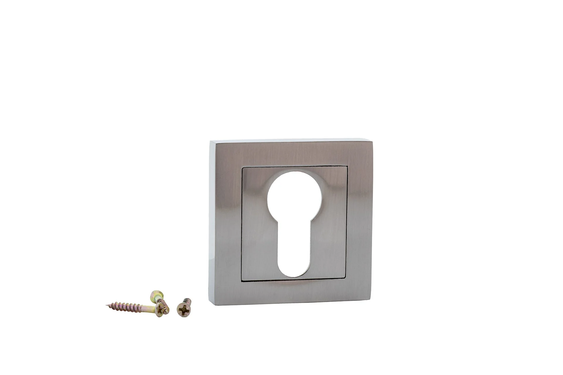Bocallave de pera de roseta cuadrada acabado níquel satinado para puertas - Image 3