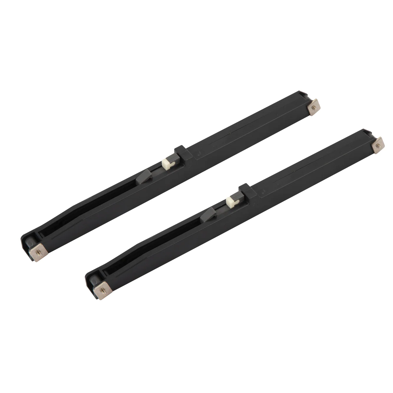 Herrajes negros cortos con freno para puerta corredera de madera - Image 2