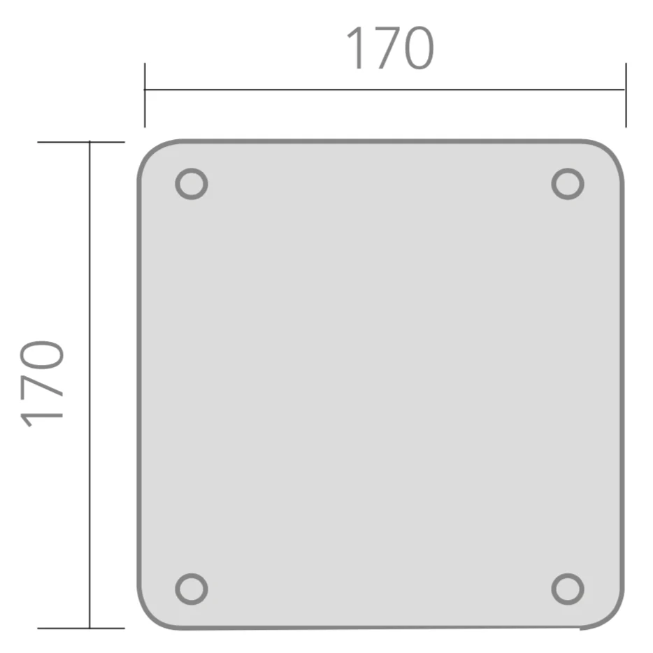 Manilla modelo '503' con placa cuadrada 170mm de acero inoxidable para puertas - Image 4