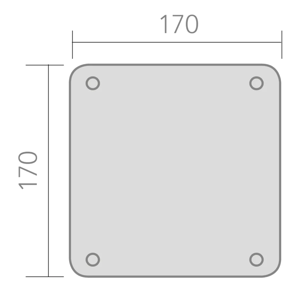 Manilla modelo '603' con placa cuadrada de 170mm de acero inoxidable para puertas - Image 4