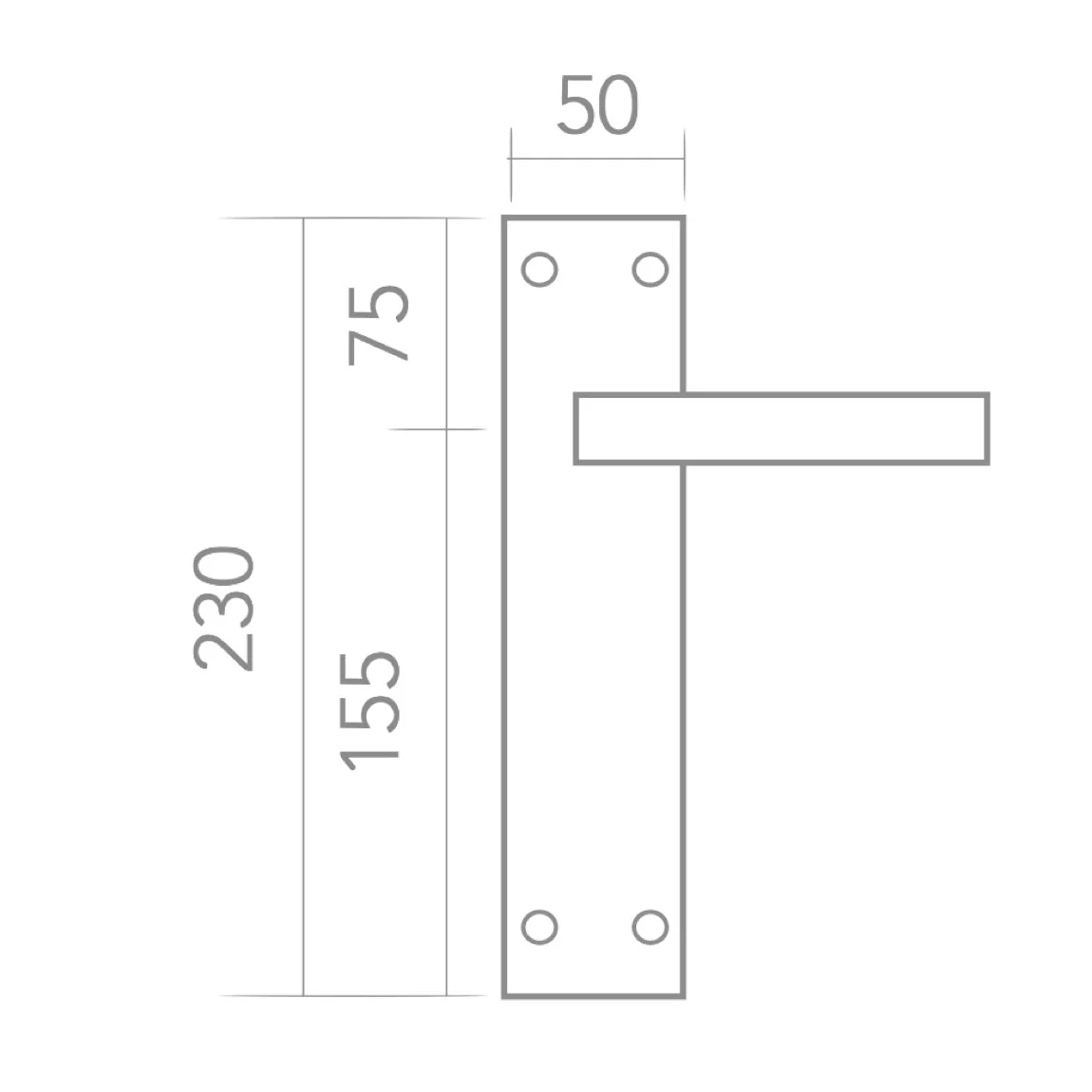Manilla modelo '120' de zamak con placa rectangular acabado bicolor para puertas - Image 5