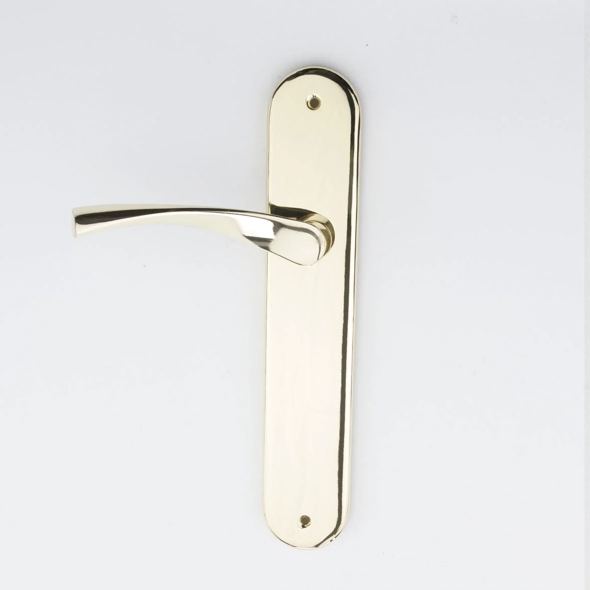 Manilla modelo '130' de zamak con placa ovalada en acabado dorado brillo para puertas - Image 4