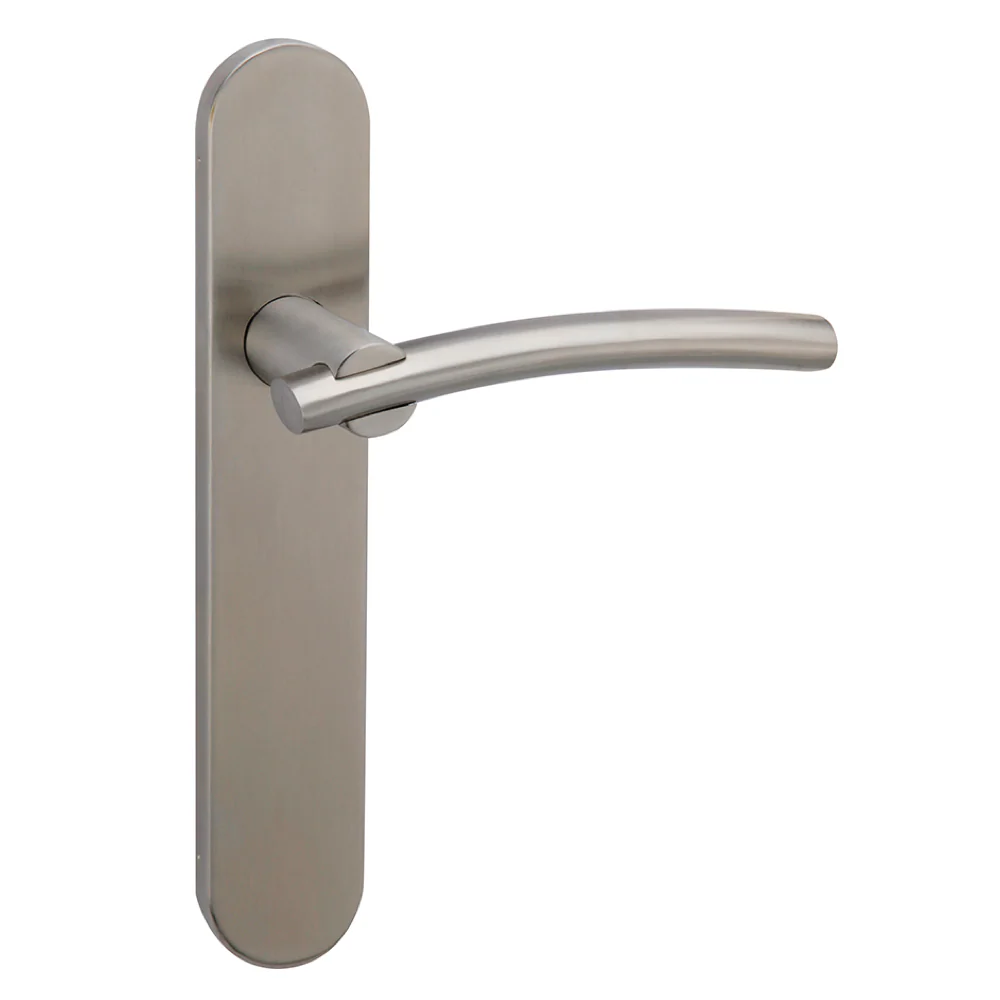 Manilla modelo '2035' de acero inoxidable para puertas con placa ovalada