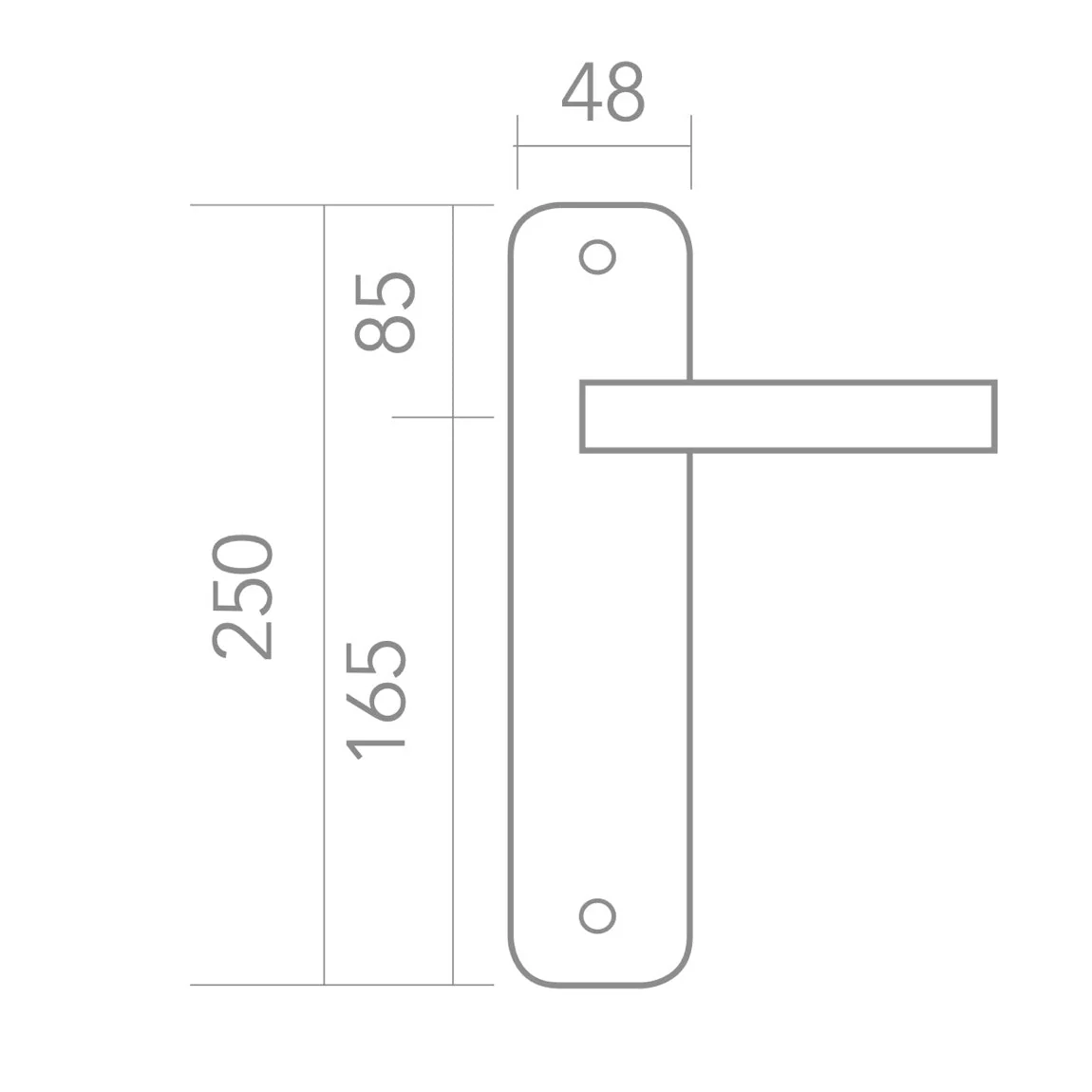 Manilla modelo '250' placa ovalada acabado en níquel satinado para puertas - Image 5