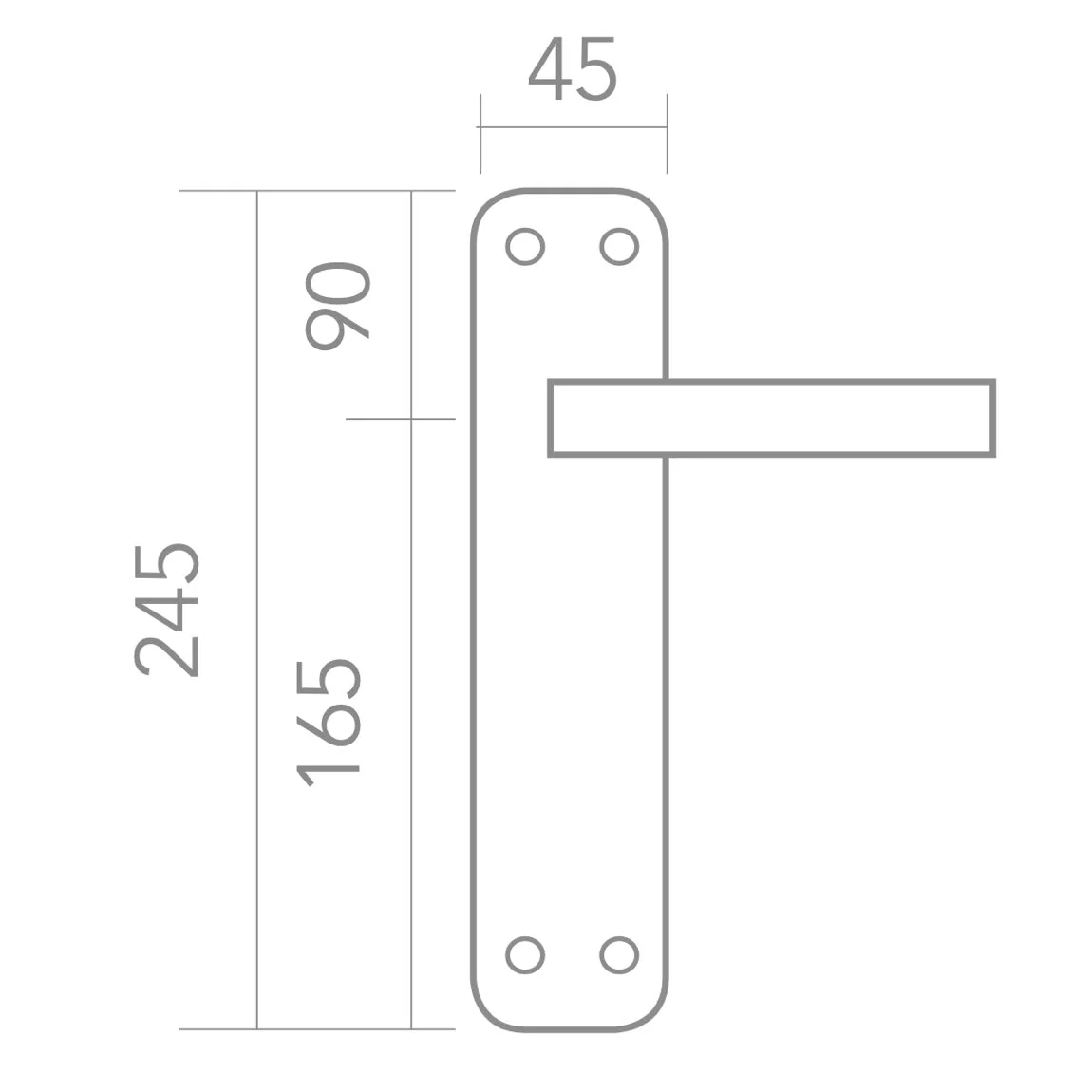 Manilla modelo '301' con placa ovalada curva de aluminio en acabado cuero para puertas - Image 6