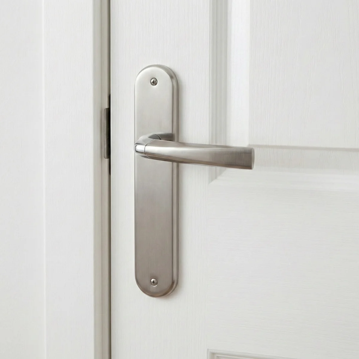 Manilla modelo '320' de zamak con placa ovalada en acabado bicolor para puertas - Image 3