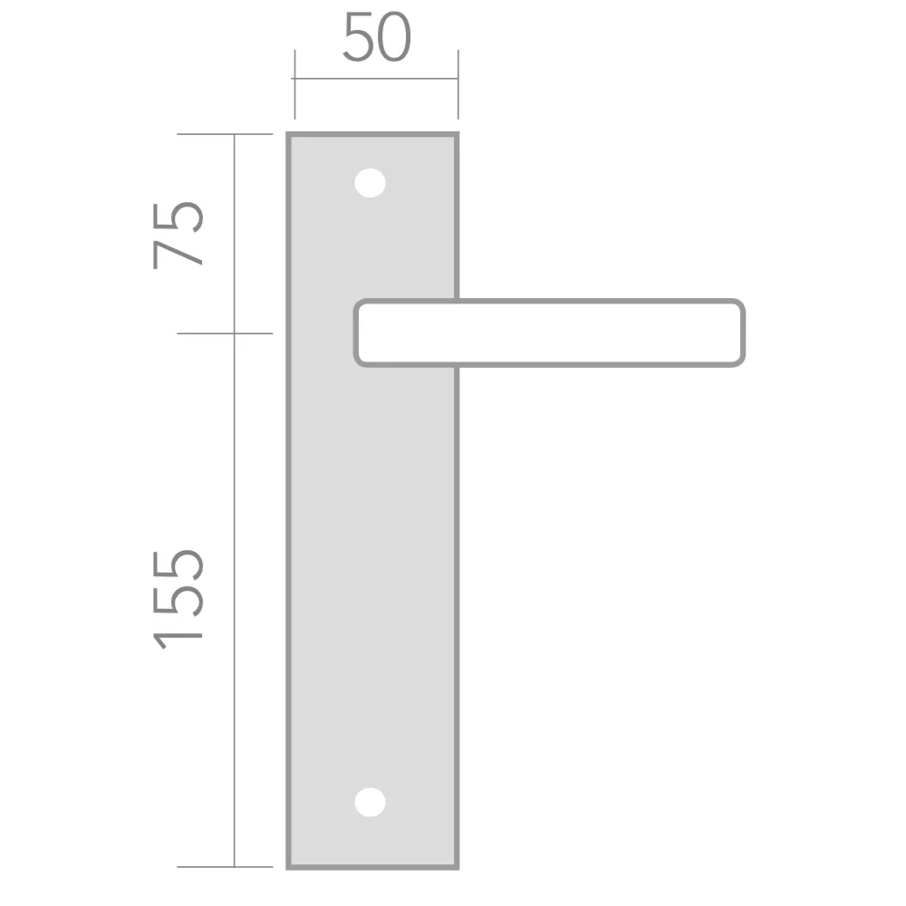 Manilla modelo '420' de zamak en acabado bicolor con placa rectangular para puertas - Image 6