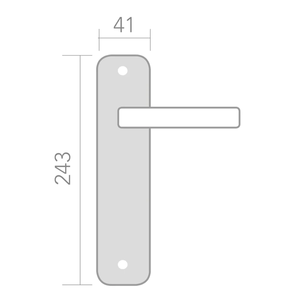 Manilla con placa ovalada acabado níquel satinado para puertas modelo '6431' - Image 6