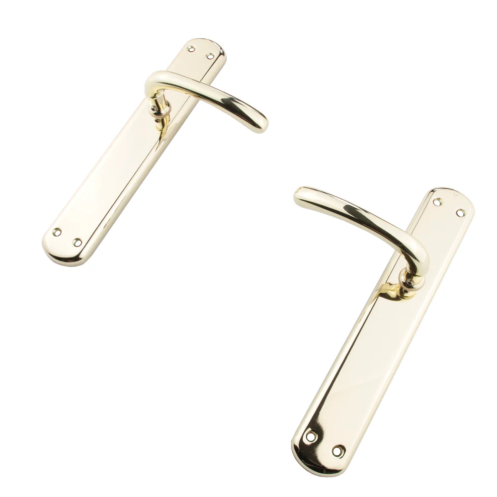 Manilla modelo '6501' de zamak acabado dorado brillo con placa ovalada para puertas - Image 6