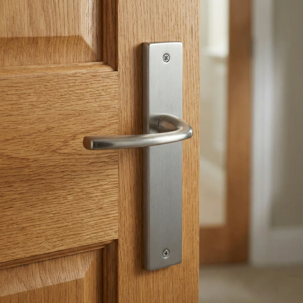 Sencilla modelo '700' manilla de zamak acabado níquel satinado para puertas - Image 4