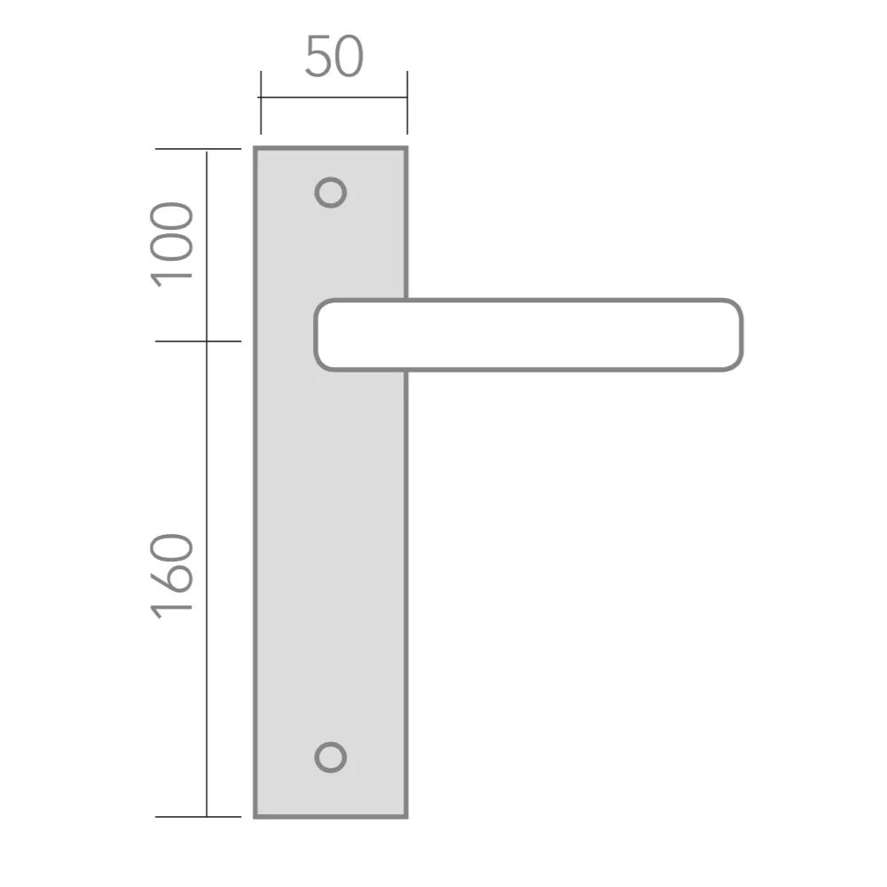 Manilla modelo '8003' de acero inoxidable con placa rectangular para puertas - Image 6