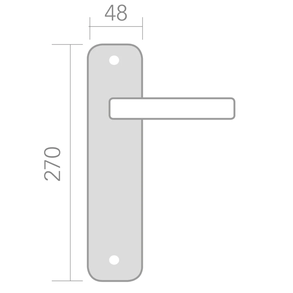 Manilla de cuero con placa curva de latón para puertas modelo '8011' - Image 2