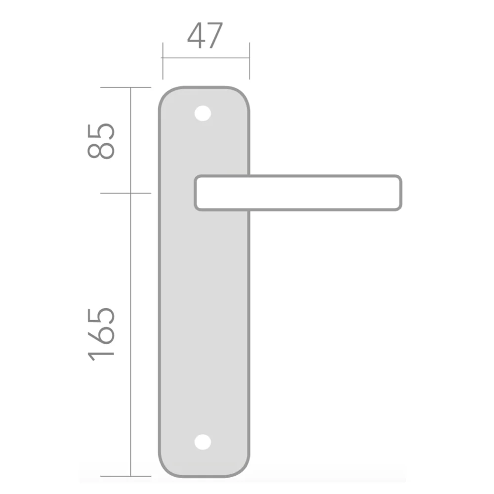 Manilla modelo '930' de zamak con placa ovalada acabado níquel satinado para puertas - Image 6