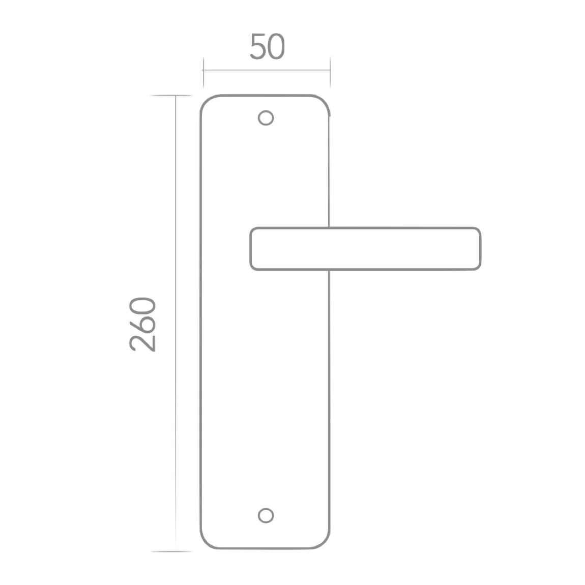 Manilla con placa rectangular de acero inoxidable para puertas modelo '503' - Image 6