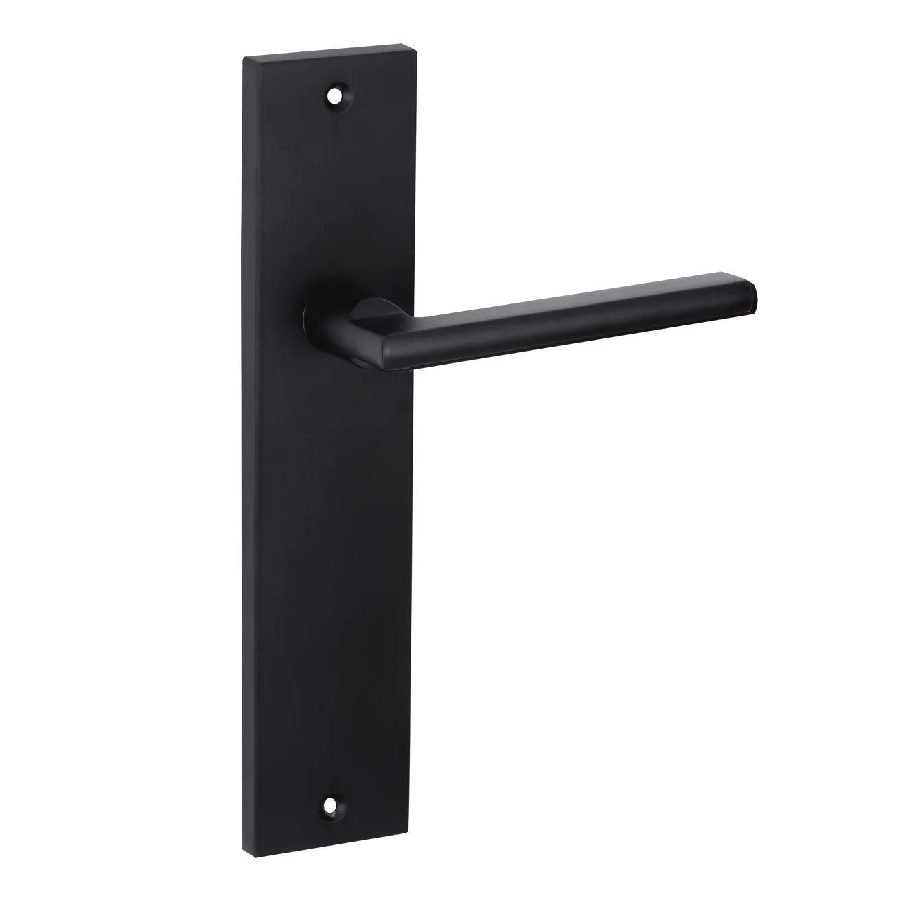 Manilla modelo '530' con placa rectangular negra mate de aluminio para puertas
