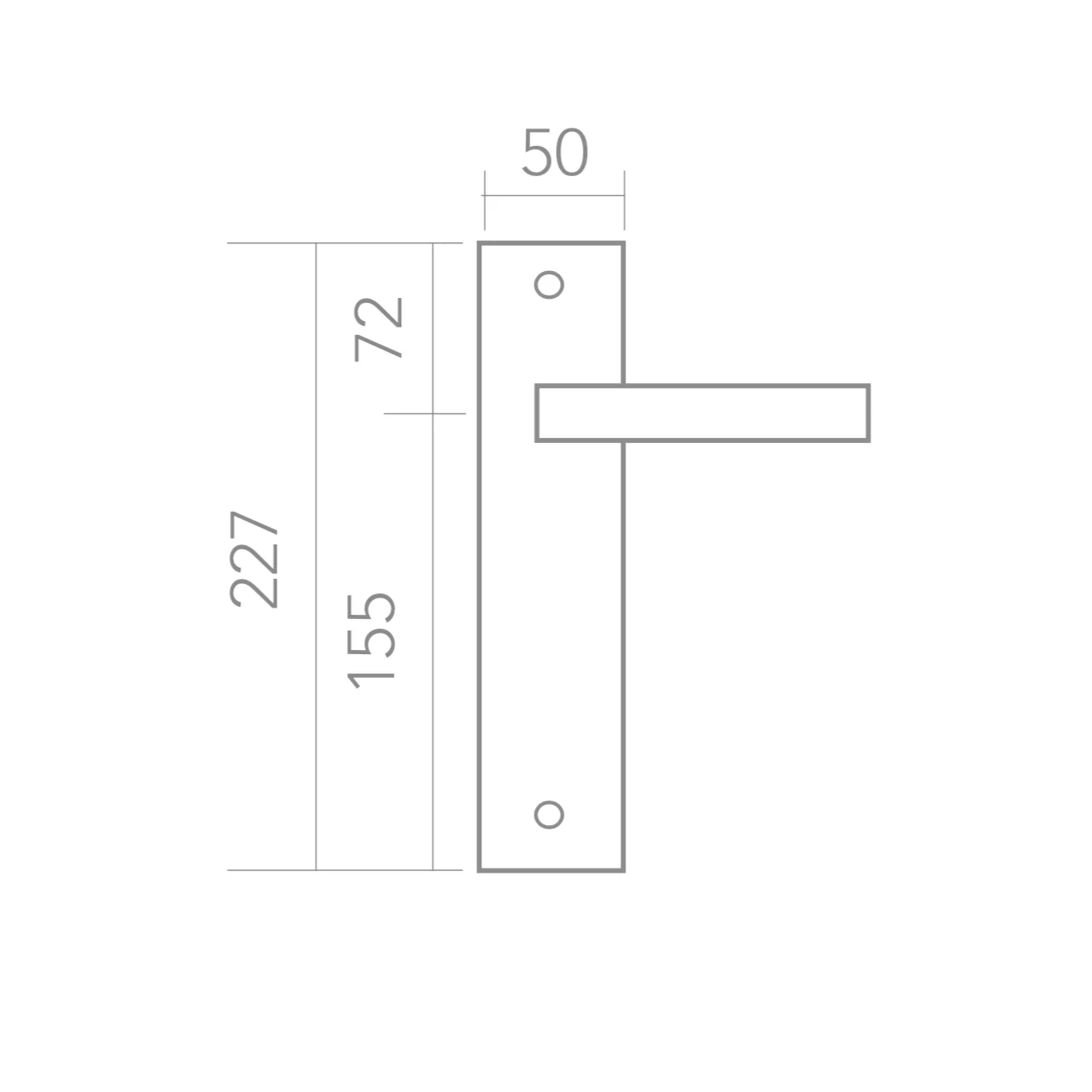 Manilla modelo '530' con placa rectangular negra mate de aluminio para puertas - Image 6