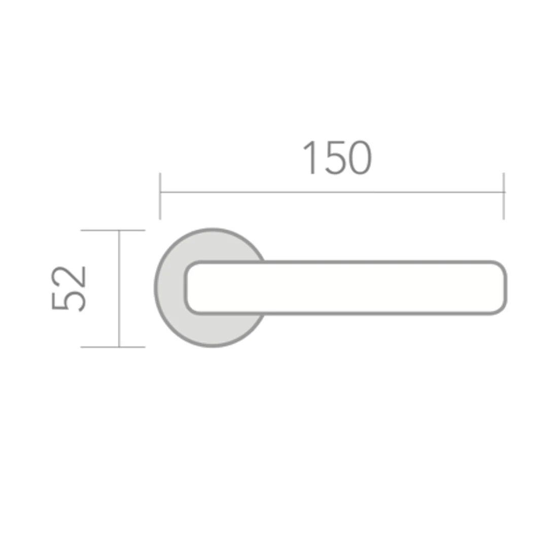 Manilla curva Lyr con roseta redonda de acero Inoxidable para puertas - Image 6