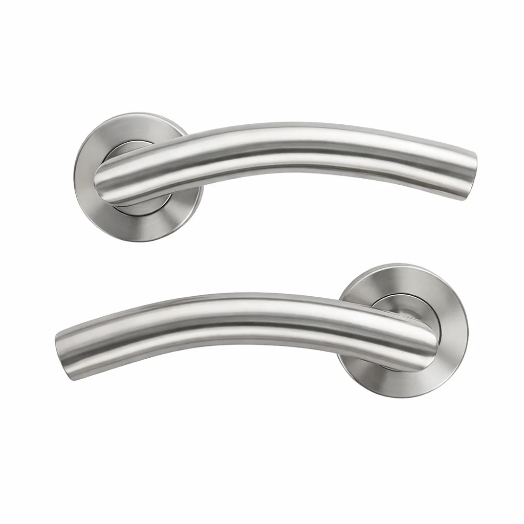 Manilla curva Nix tubular de acero inoxidable con Roseta Redonda para puertas - Image 5