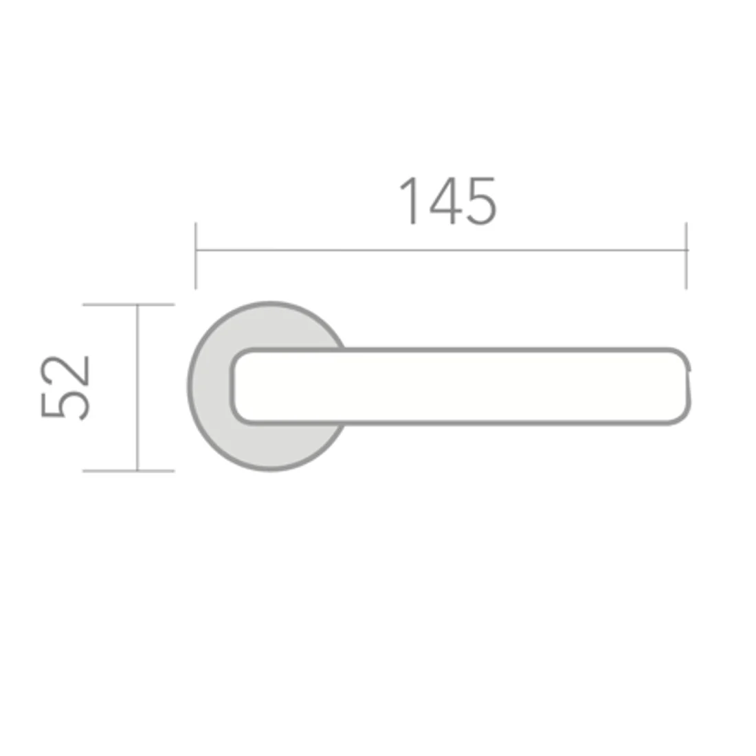 Manilla curva Nix tubular de acero inoxidable con Roseta Redonda para puertas - Image 6