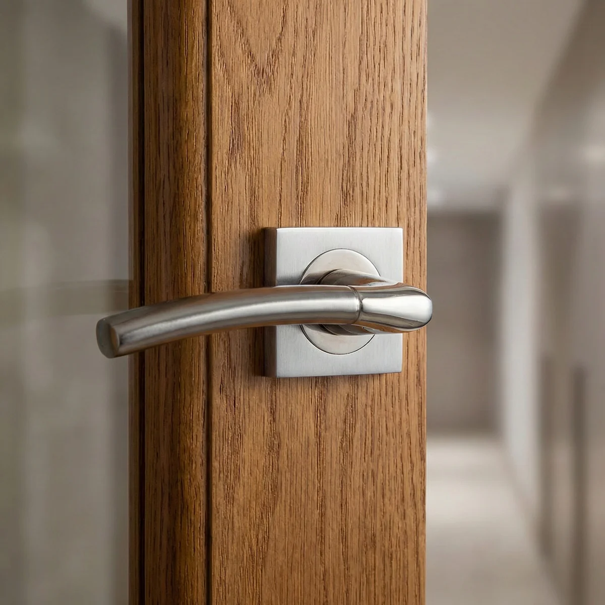 Manilla modelo '430A' de aluminio para puertas en acabado níquel combinado - Image 2