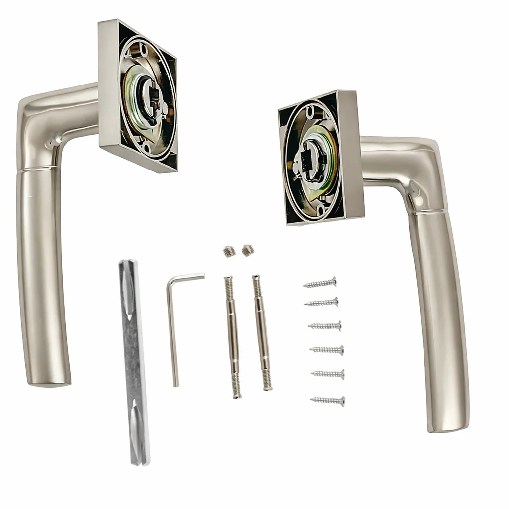 Manilla modelo '430A' de aluminio para puertas en acabado níquel combinado - Image 4