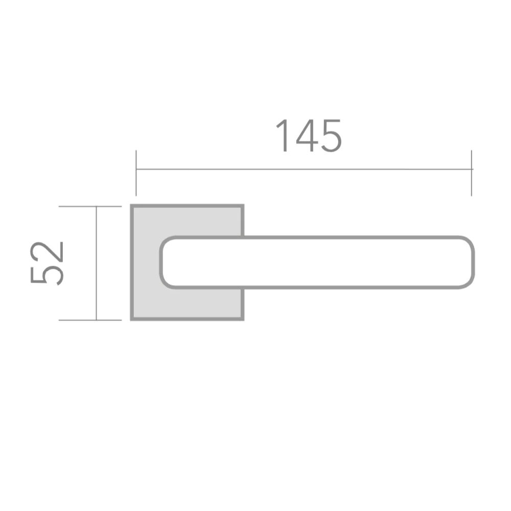 Manilla elegante de zamak con roseta cuadrada acabado níquel satinado para puertas modelo '520' - Image 7