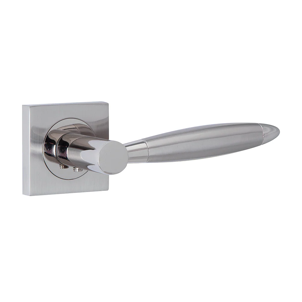 Manilla '630' de zamak con Roseta Cuadrada bicolor para puertas
