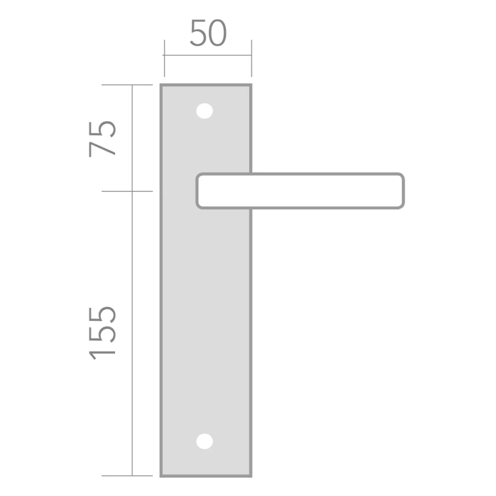 Manilla modelo '520' con placa rectangular de zamak en acabado níquel satinado para puertas - Image 7
