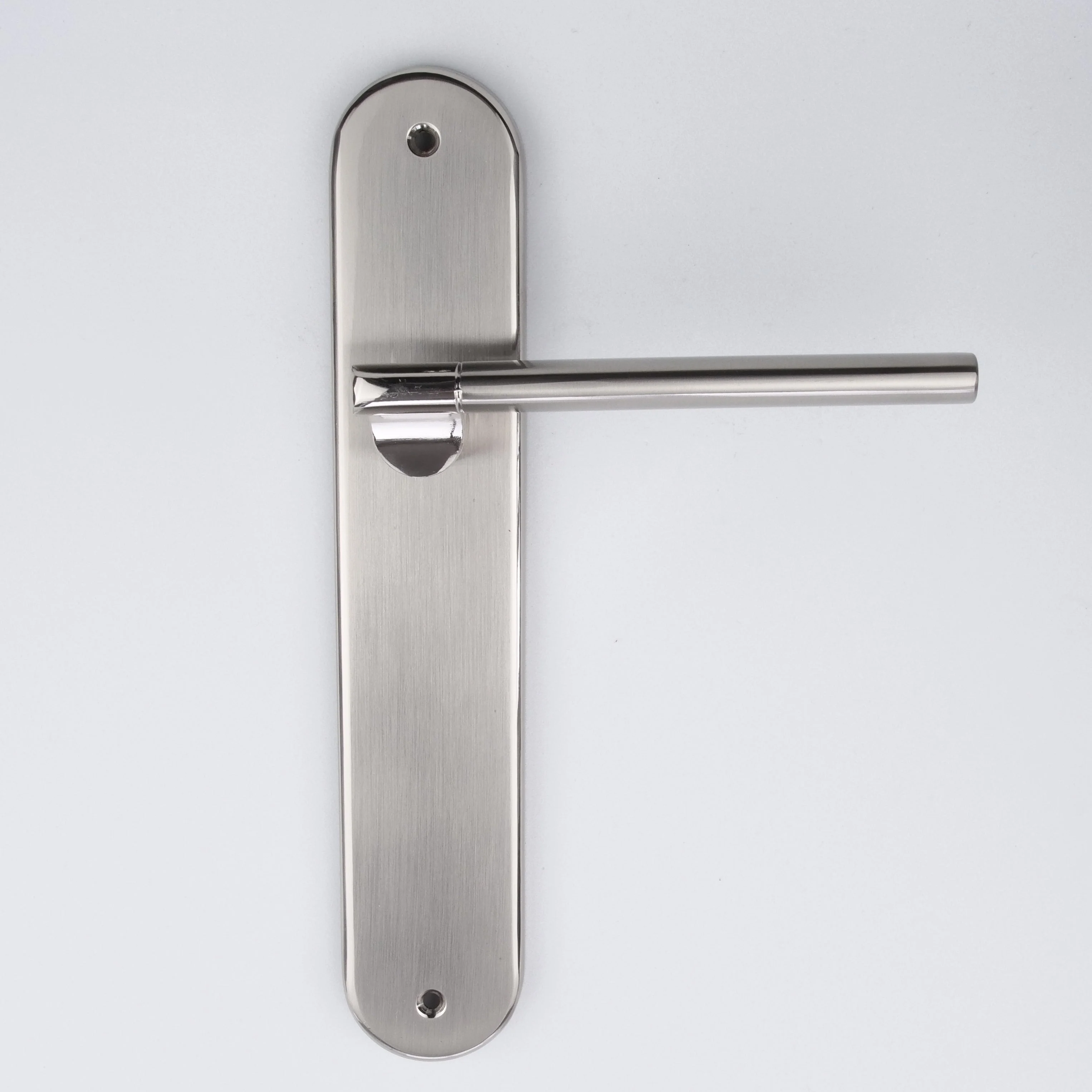 Manilla modelo '240' de zamak con placa ovalada acabado níquel combinado para puertas - Image 3