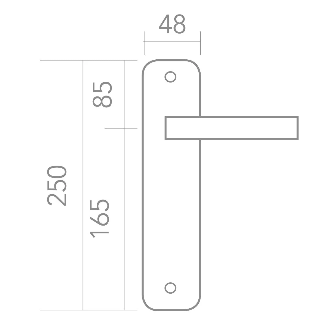Manilla modelo '240' de zamak con placa ovalada acabado níquel combinado para puertas - Image 5