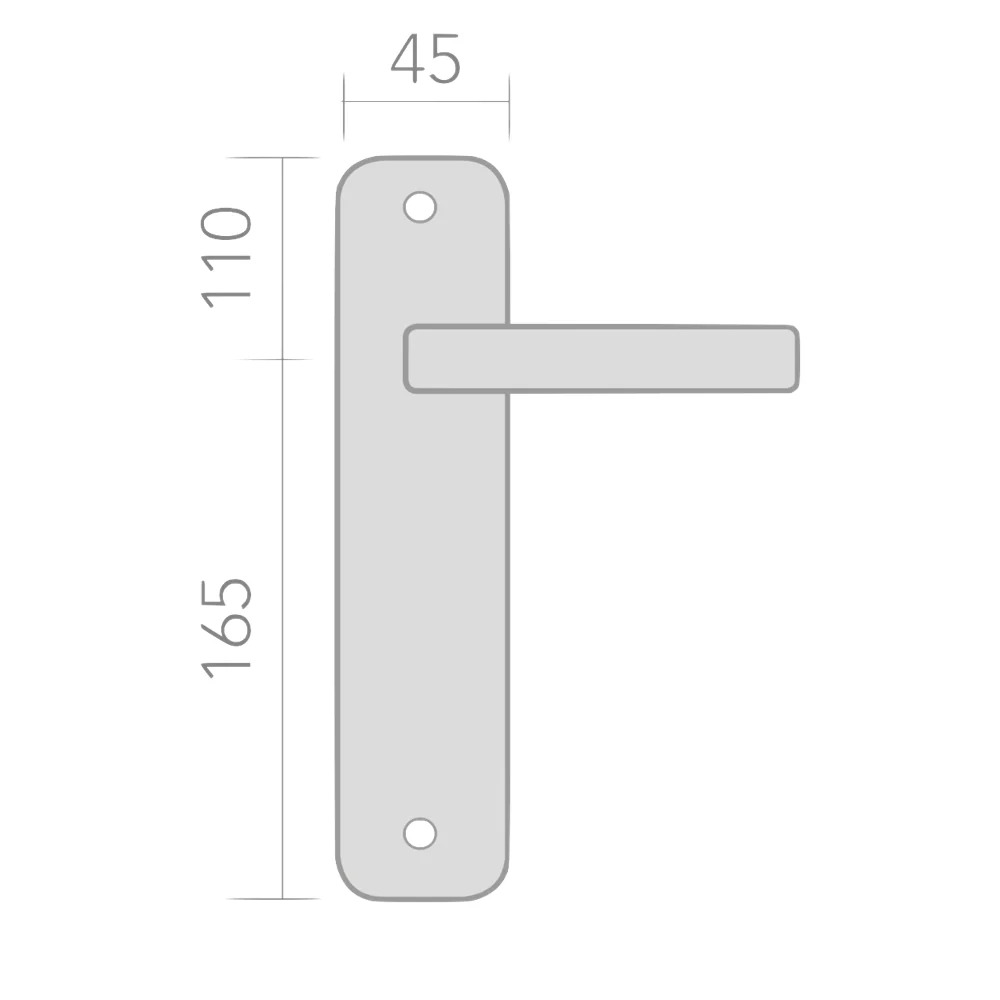Manilla modelo '300' con placa oval de forja para puertas - Image 7
