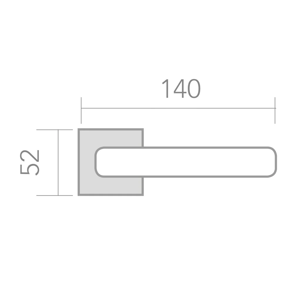 Manilla de aluminio modelo 559 con roseta cuadrada en acabado negro para puertas - Image 6