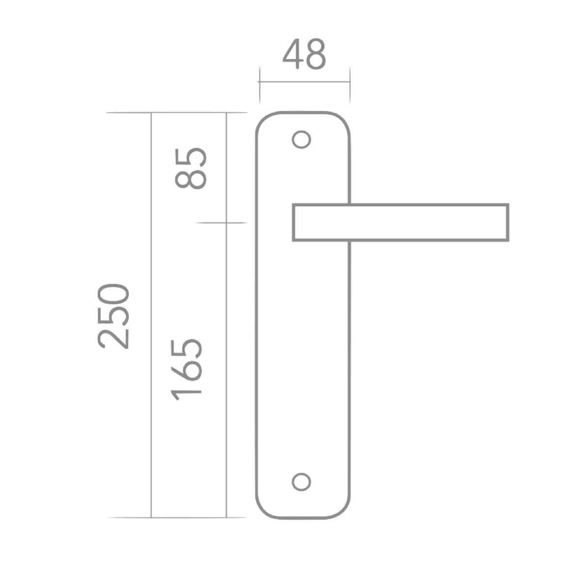 Manilla de zamak con placa rectangular en acabado bicolor para puertas modelo '320' - Image 6