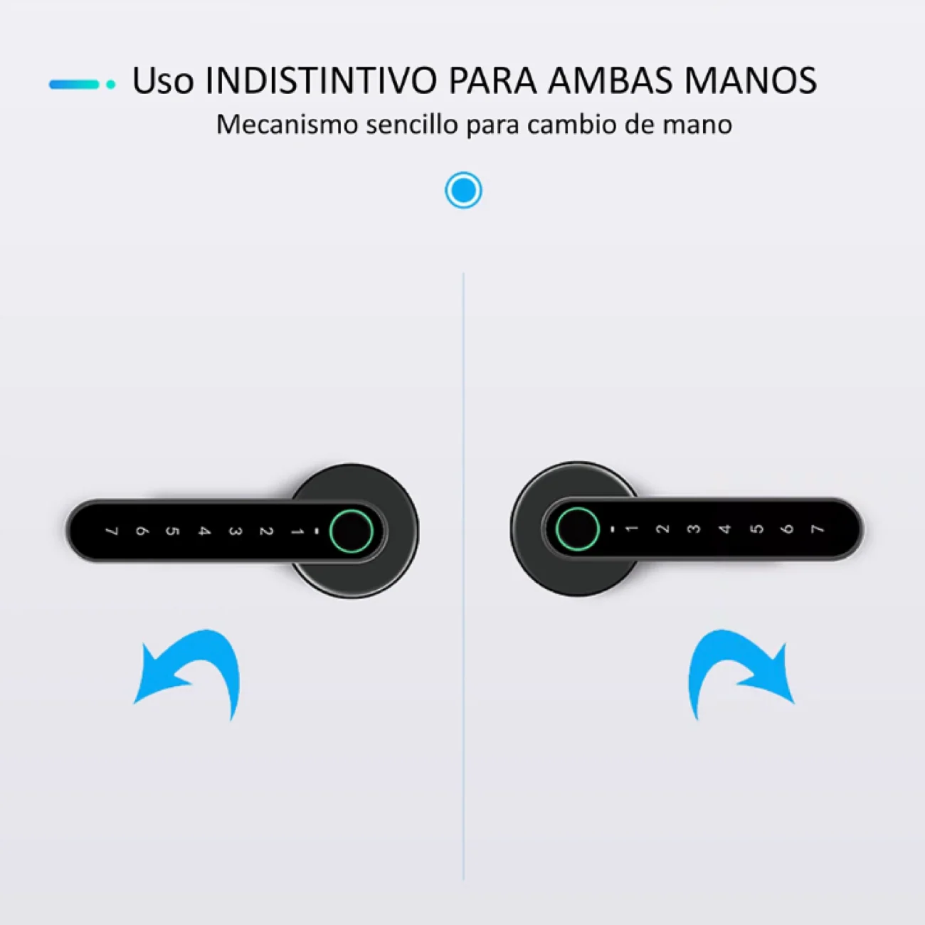 Manilla electrónica con roseta redonda acabado gris con huella, pin y bluetooth - Image 4