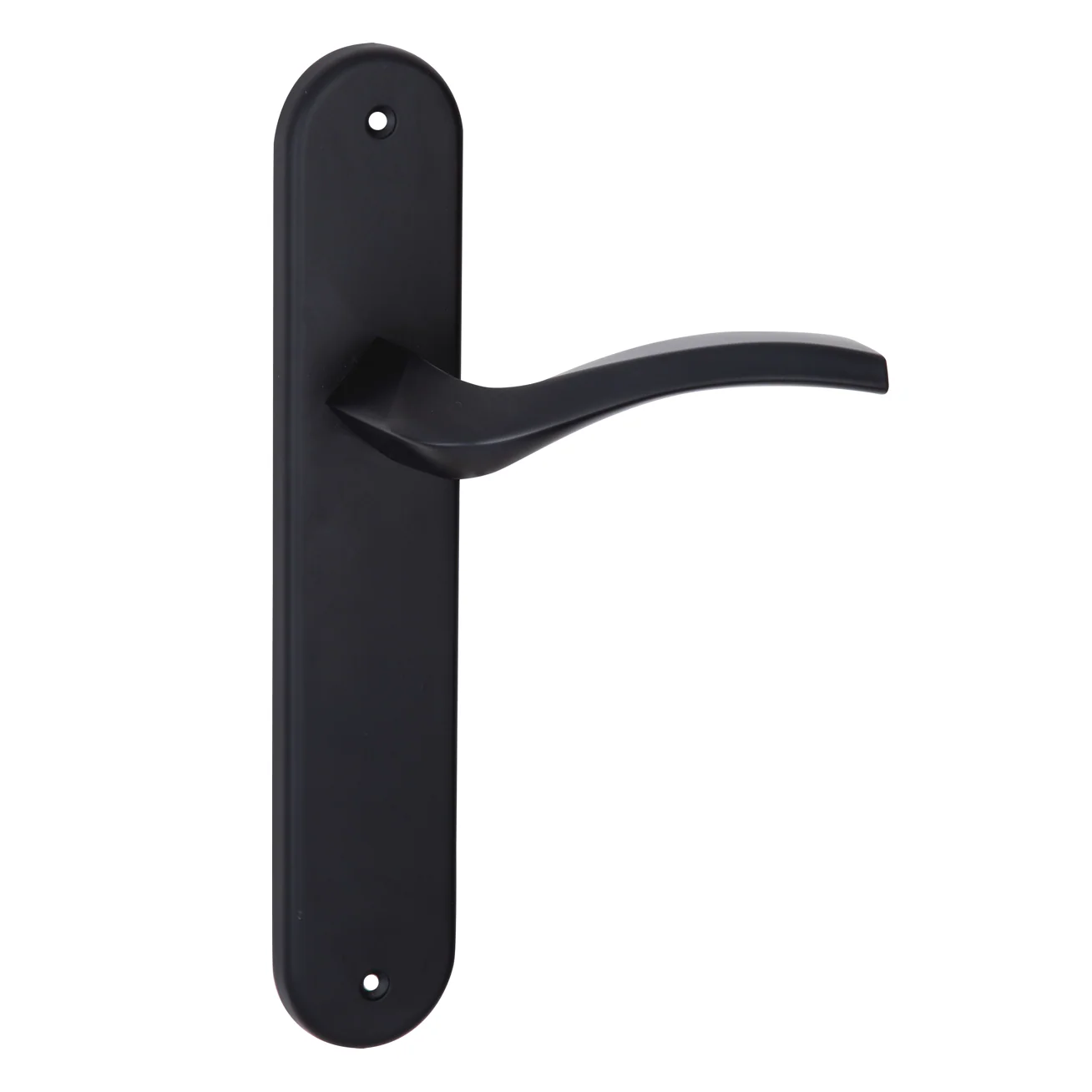 Manilla modelo '1027' con placa ovalada negra de zamak para puertas