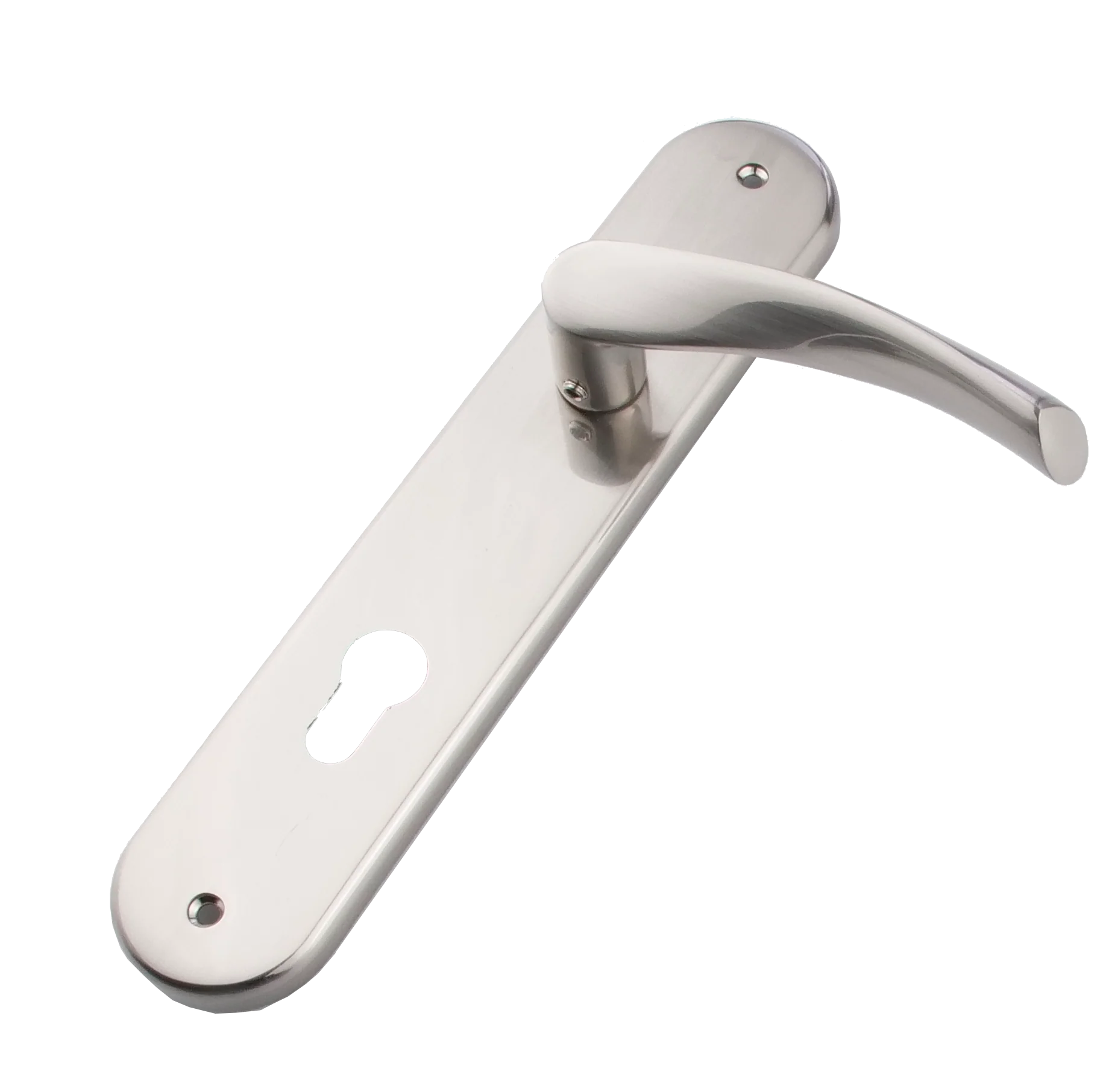 Manilla modelo '130' ola con placa ovalada de zamak para puertas en acabado níquel satinado - Image 5