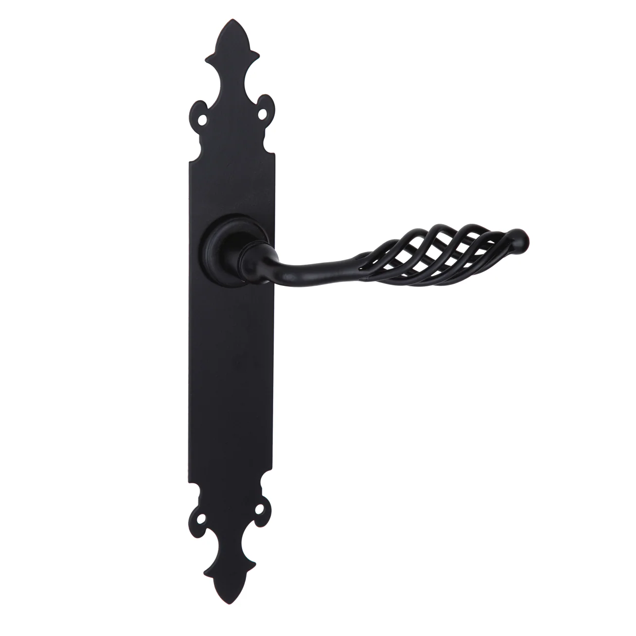 Manilla modelo '203' con placa en forja negro para puertas
