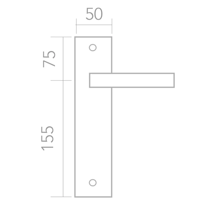 Manilla modelo 559 con placa rectangular de zamak acabado negro para puertas - Image 6