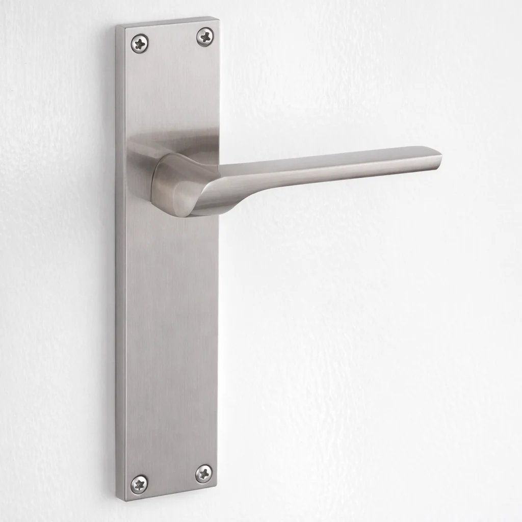 Manilla modelo 559 con placa rectangular de zamak acabado níquel satinado para puertas - Image 4