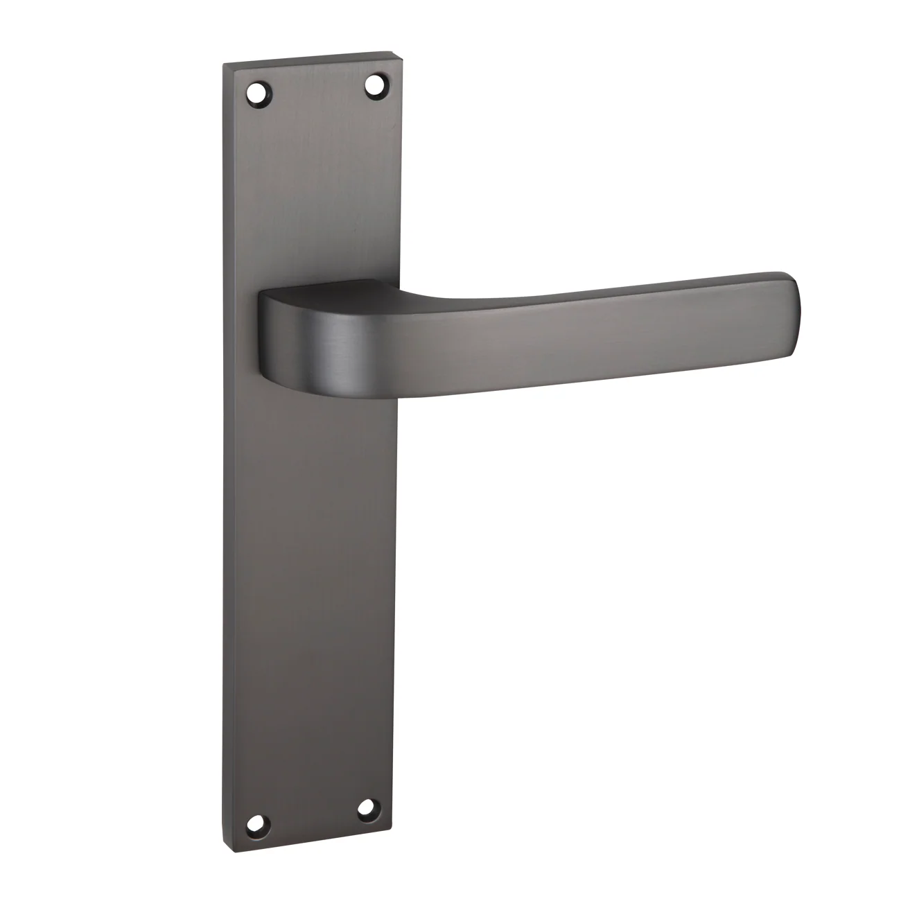 Manilla modelo '710' de zamak con placa rectangular acabado grafito para puertas
