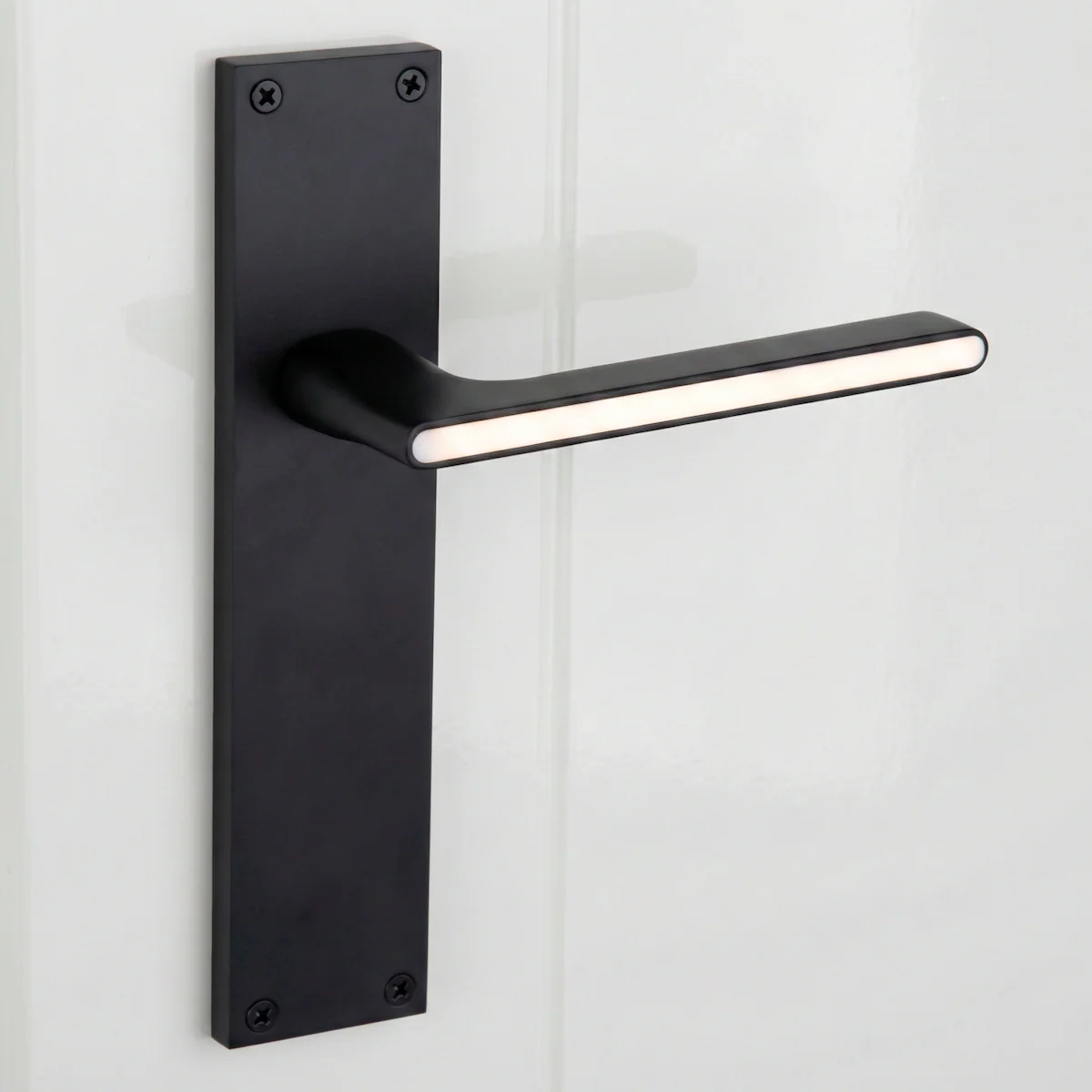 Manilla modelo '810' de zamak con placa rectangular acabado negro para puertas - Image 2