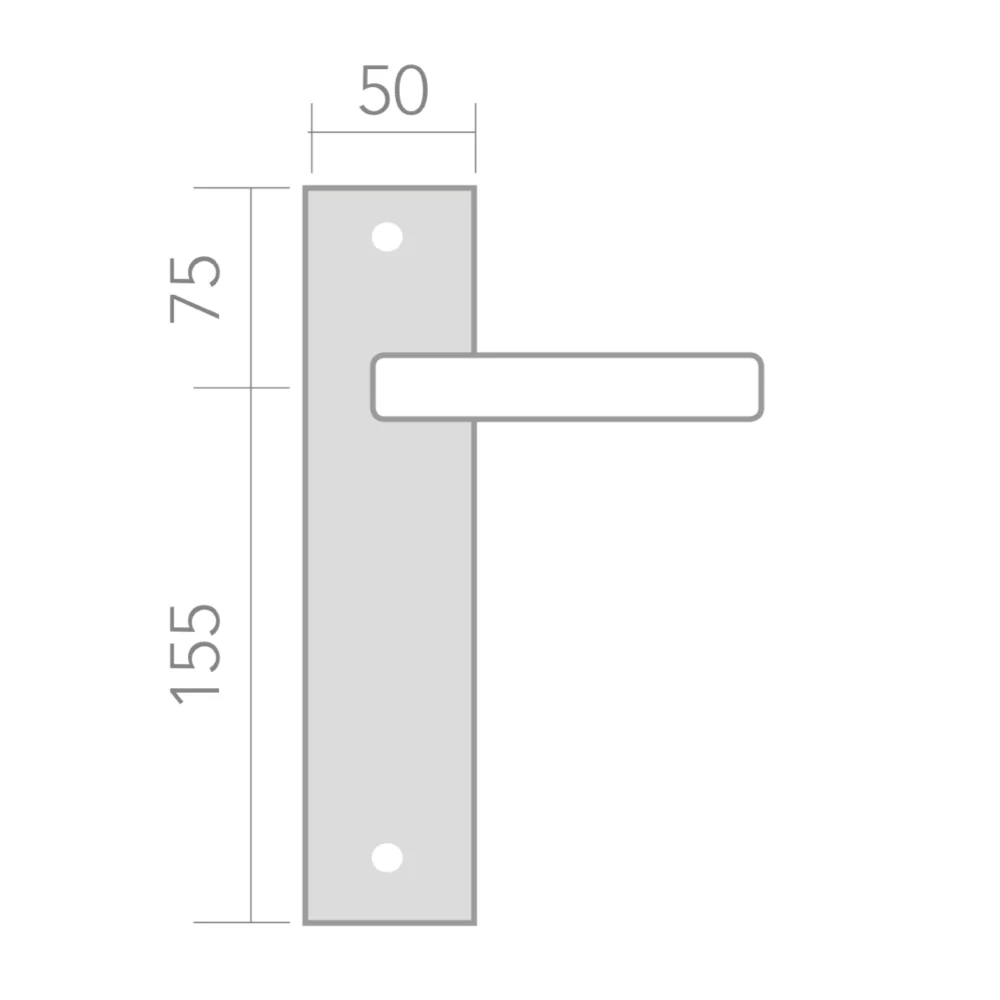 Manilla modelo '730' de zamak con placa rectangular en acabado nÃquel combinado para puertas - Image 7