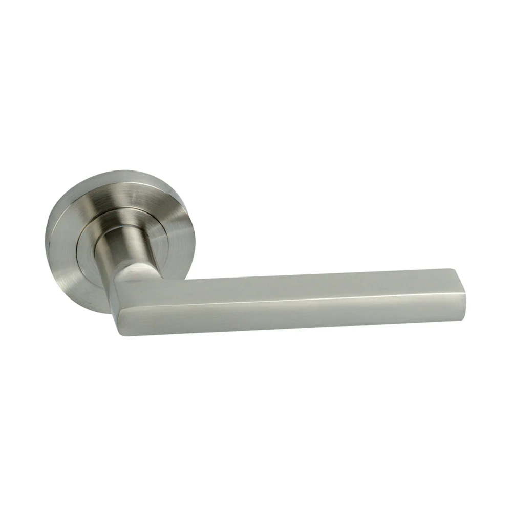 Manilla Rental '530A' roseta redonda de aluminio para puertas acabado níquel satinado - Image 5