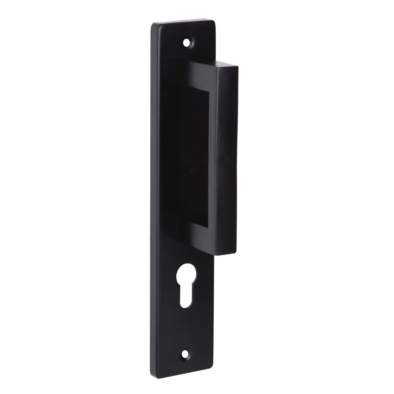 Manillón con placa modelo 8004 de acero inoxidable acabado negro con bocallave