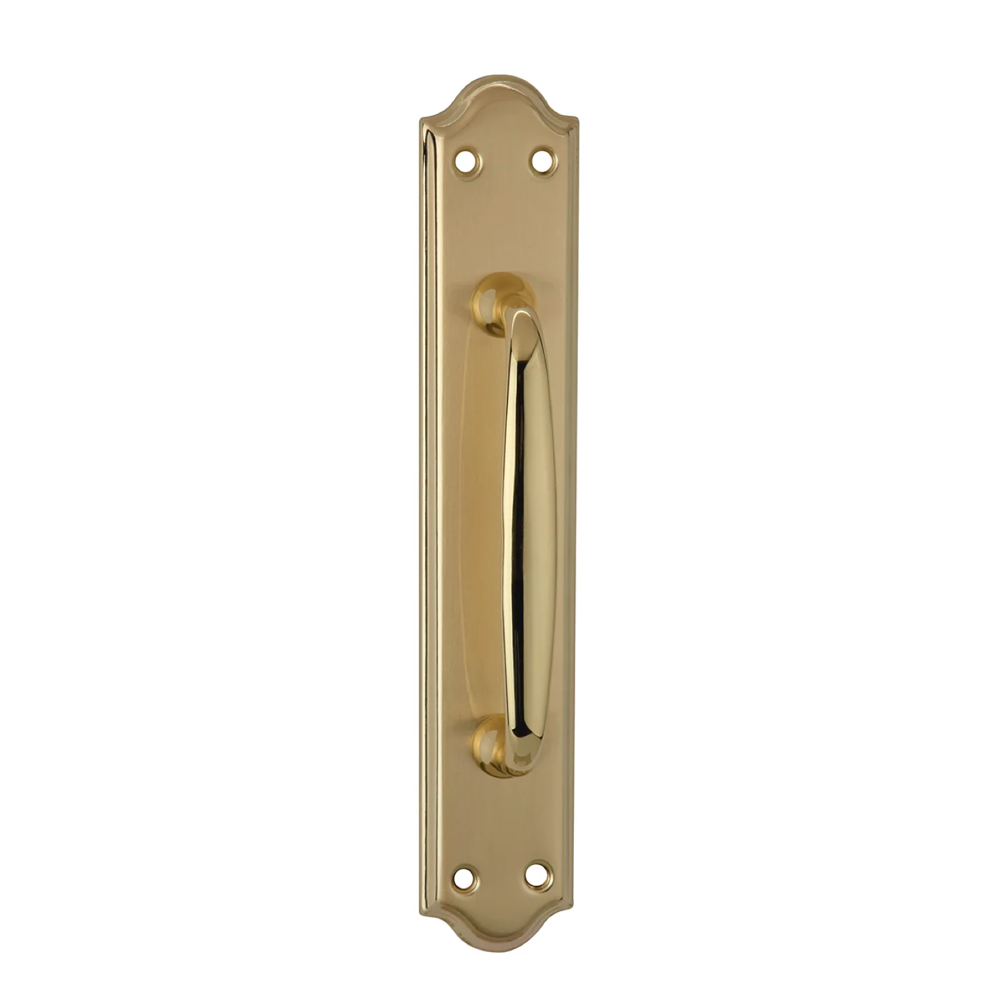 Manillón con placa ovalada en acabado dorado satinado modelo 1104 para puertas