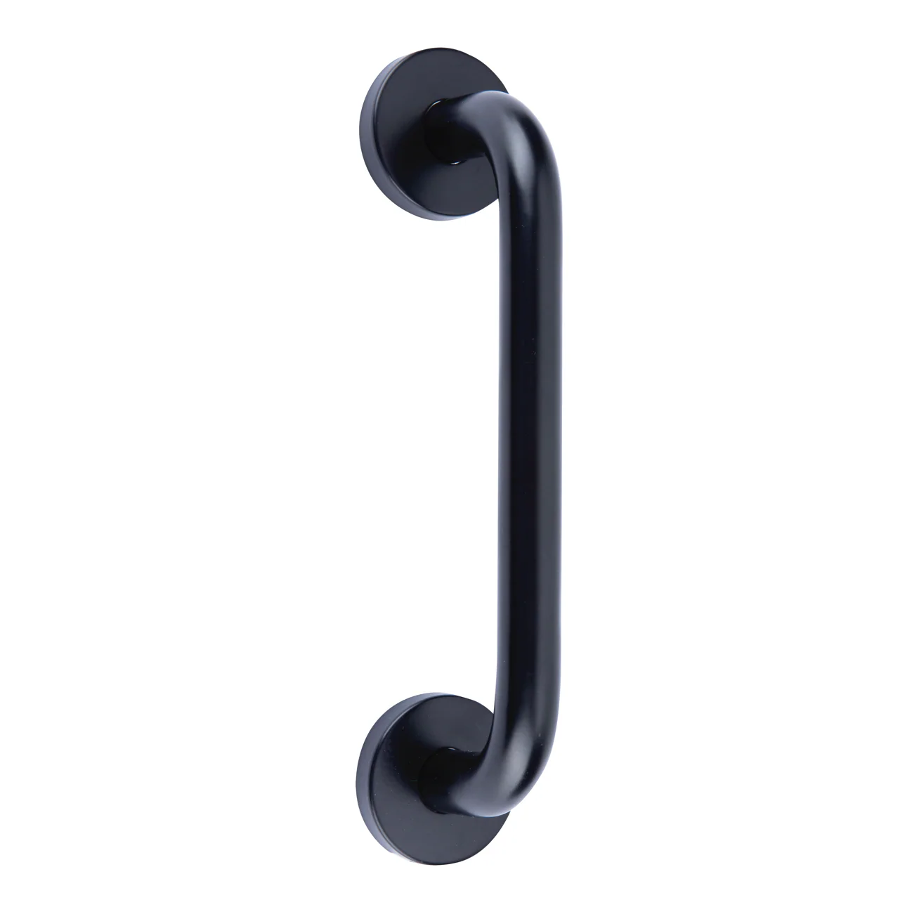 Manillón modelo 034 de acero inoxidable acabado negro con roseta redonda para puertas