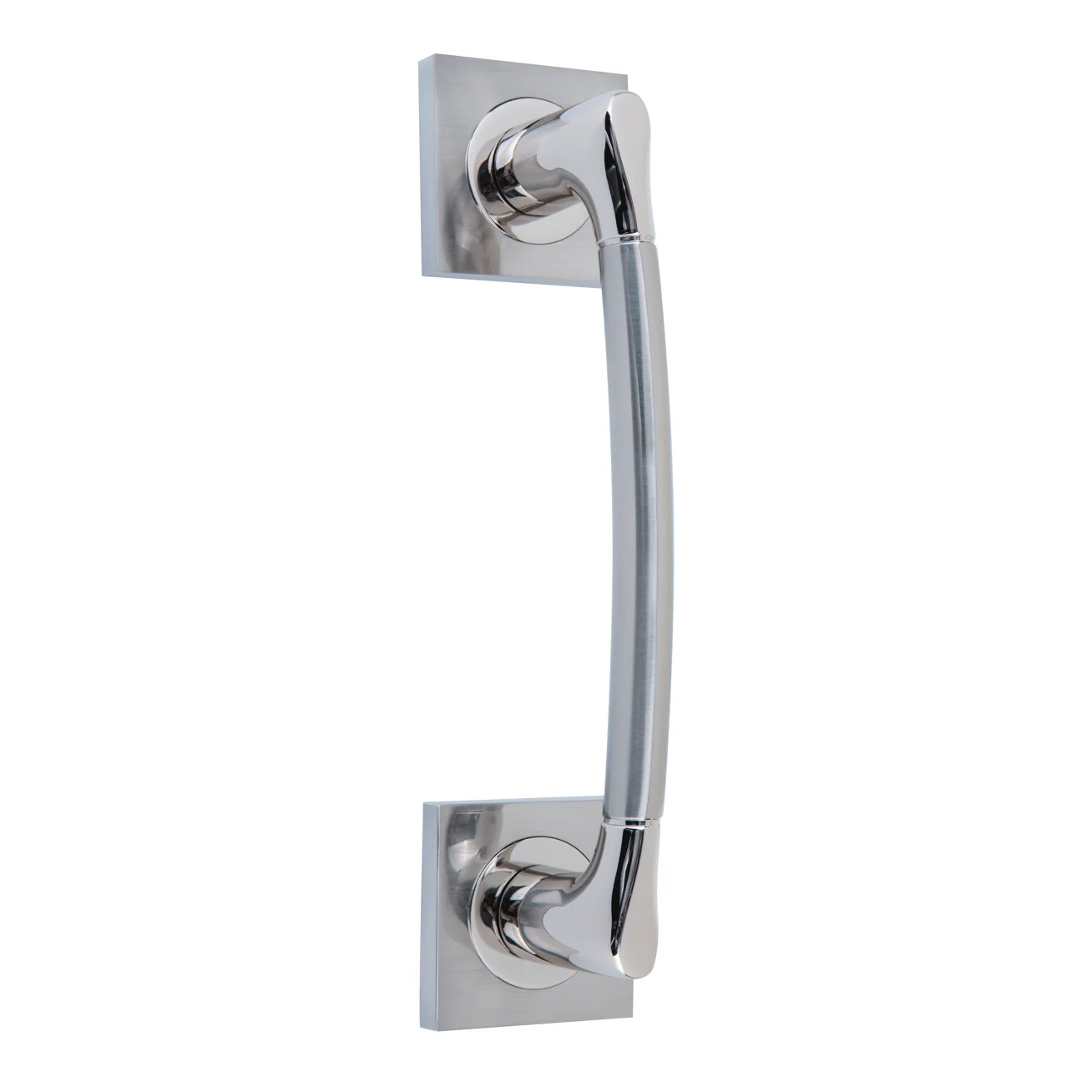 Manillón modelo 434 de zamak con roseta cuadrada en acabado bicolor para puertas