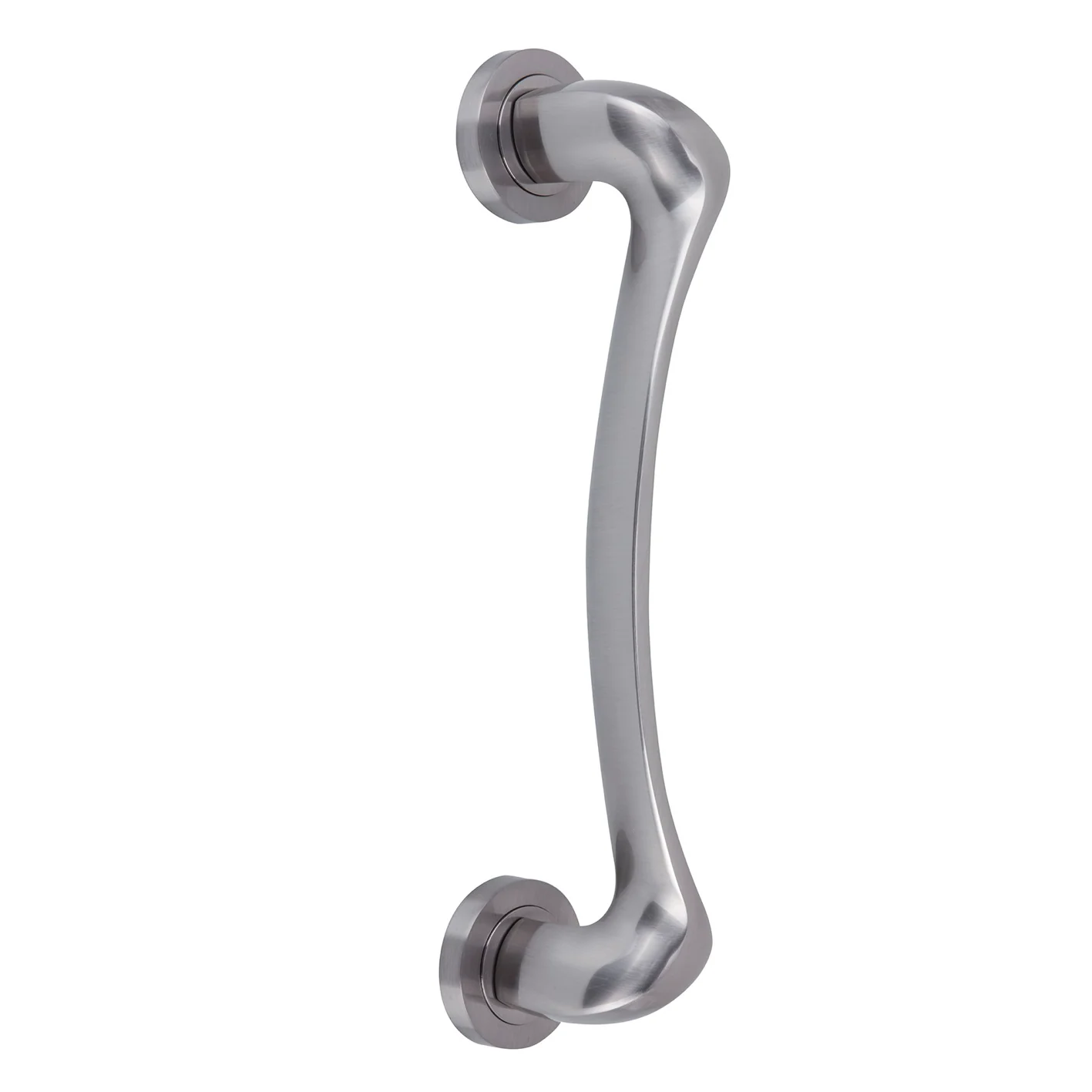 Vanguardista manillón de zamak para puerta en acabado níquel satinado modelo 934